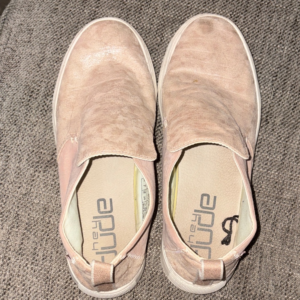 Hey Dude Women's Light Pink Slip-On Sneakers